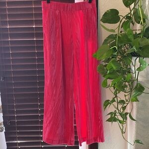 A new day Hot Pink Velvet Wide Leg Pants